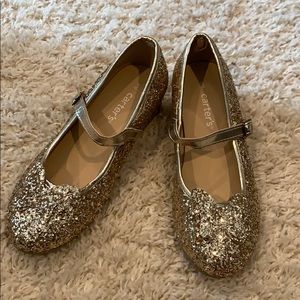 Carters girls size 3 gold shoes